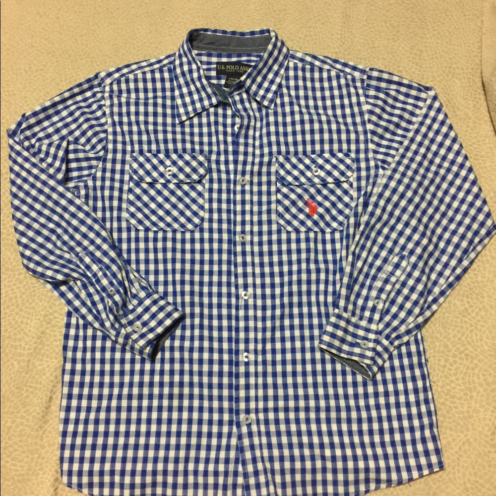 🎈Polo boys Button up shirt long sleeves Sz: 14/16